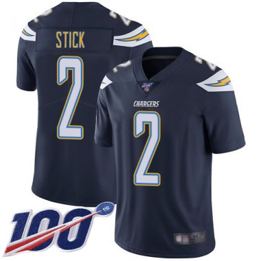 Los Angeles Chargers NFL Football Easton Stick Navy Blue Jersey Men Limited #2 Home 100th Season Vapor Untouchable
